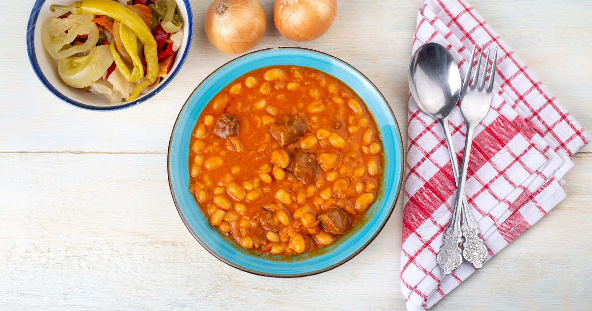 Turkish Traditional White Bean Stew Etli Kuru Fasulye