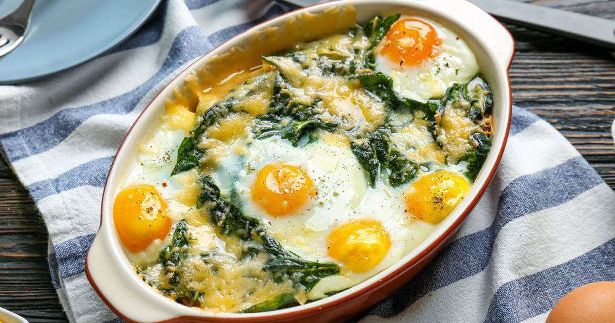 Turkish Baked Egg Spinach